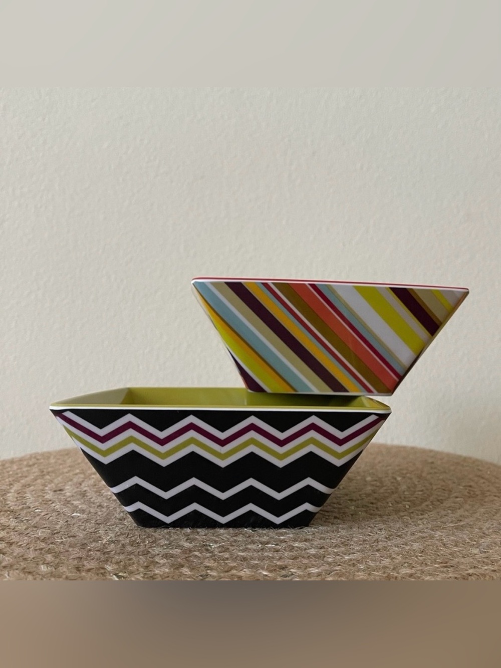 Vtg ‘11 Missoni Colab Target Limited Edition6-pcs Melamine Square Bowls #0415267